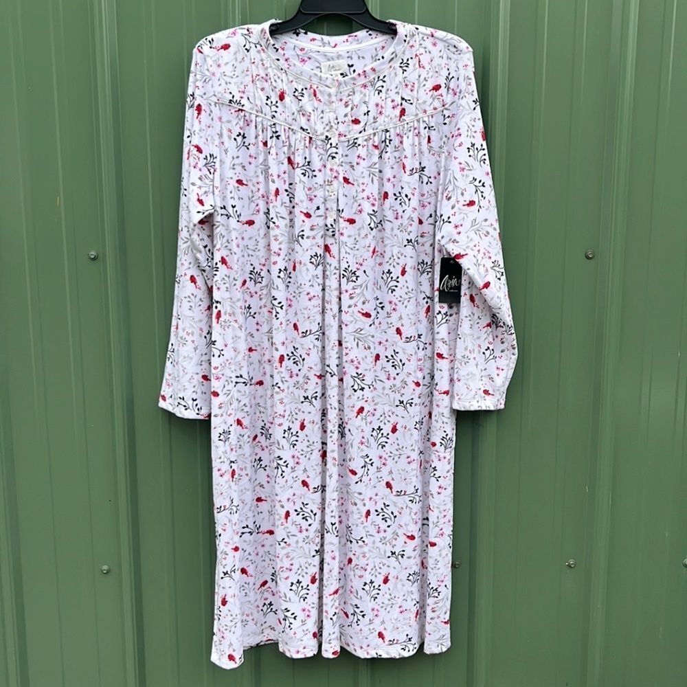 Floral Long Sleeve Nightgown